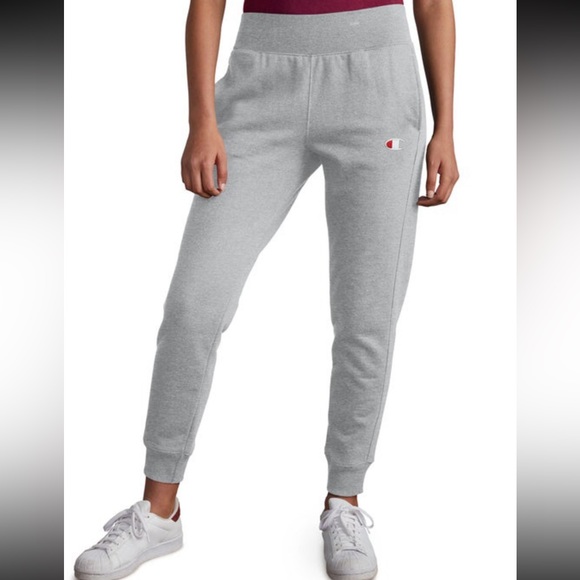 Champion Women's Reverse Weave Joggers, Left Hip C in Oxford Grey - Picture 2 of 5